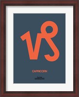 Framed Capricorn Zodiac Sign Orange