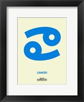Framed Cancer Zodiac Sign Blue