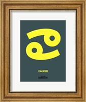 Framed Cancer Zodiac Sign Yellow