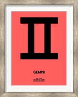 Framed Gemini Zodiac Sign Black