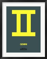 Framed Gemini Zodiac Sign Yellow