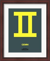 Framed Gemini Zodiac Sign Yellow