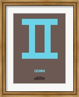 Framed Gemini Zodiac Sign Blue