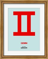 Framed Gemini Zodiac Sign Red