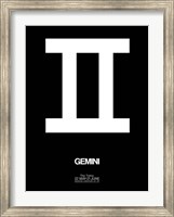 Framed Gemini Zodiac Sign White