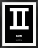 Framed Gemini Zodiac Sign White