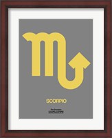 Framed Scorpio Zodiac Sign Yellow on Grey