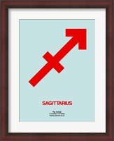 Framed Sagittarius Zodiac Sign Red