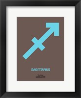 Framed Sagittarius Zodiac Sign Blue