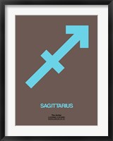 Framed Sagittarius Zodiac Sign Blue