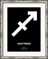Framed Sagittarius Zodiac Sign White
