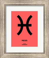Framed Pisces Zodiac Sign Black