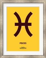 Framed Pisces Zodiac Sign Brown