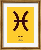 Framed Pisces Zodiac Sign Brown