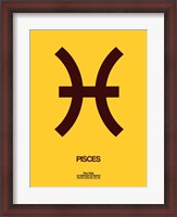 Framed Pisces Zodiac Sign Brown
