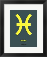 Framed Pisces Zodiac Sign Yellow