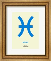Framed Pisces Zodiac Sign Blue