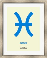 Framed Pisces Zodiac Sign Blue