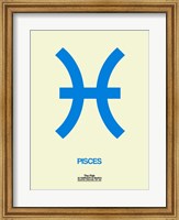 Framed Pisces Zodiac Sign Blue