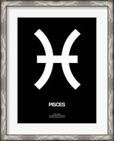 Framed Pisces Zodiac Sign White