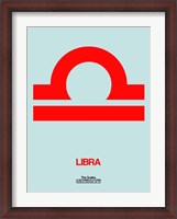 Framed Libra Zodiac Sign Red