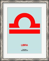 Framed Libra Zodiac Sign Red