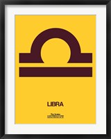 Framed Libra Zodiac Sign Brown