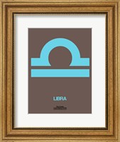 Framed Libra Zodiac Sign Blue