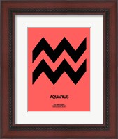 Framed Aquarius Zodiac Sign Black