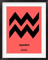 Framed Aquarius Zodiac Sign Black