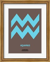 Framed Aquarius Zodiac Sign Blue