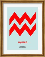 Framed Aquarius Zodiac Sign Red