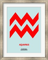 Framed Aquarius Zodiac Sign Red