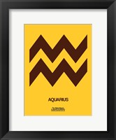Framed Aquarius Zodiac Sign Brown