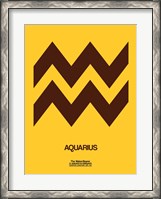 Framed Aquarius Zodiac Sign Brown