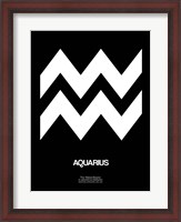 Framed Aquarius Zodiac Sign White