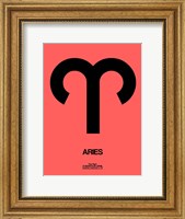Framed Aries Zodiac Sign Black