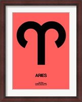 Framed Aries Zodiac Sign Black