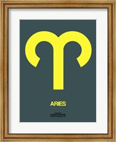 Framed Aries Zodiac Sign Yellow