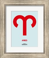 Framed Aries Zodiac Sign Red