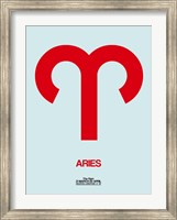 Framed Aries Zodiac Sign Red