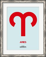 Framed Aries Zodiac Sign Red