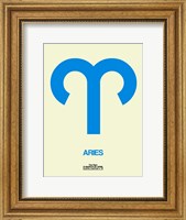 Framed Aries Zodiac Sign Blue