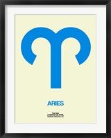 Framed Aries Zodiac Sign Blue