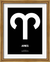 Framed Aries Zodiac Sign White