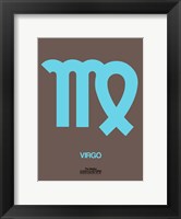Framed Virgo Zodiac Sign Blue