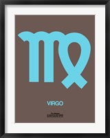 Framed Virgo Zodiac Sign Blue