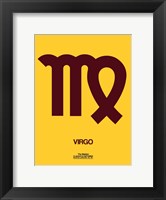 Framed Virgo Zodiac Sign Brown