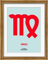 Framed Virgo Zodiac Sign Red