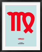 Framed Virgo Zodiac Sign Red